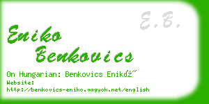 eniko benkovics business card